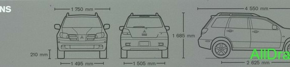 Mitsubishi Outlander (2003) (Mitsubishi Autlander (2003)) are drawings of the car